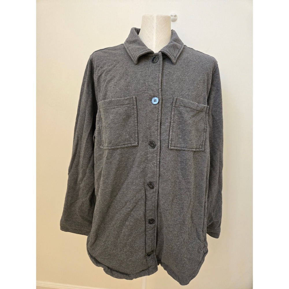 Torrid Size 3 Fleece Shacket Jacket Gray Button Front Overshirt Plus Size